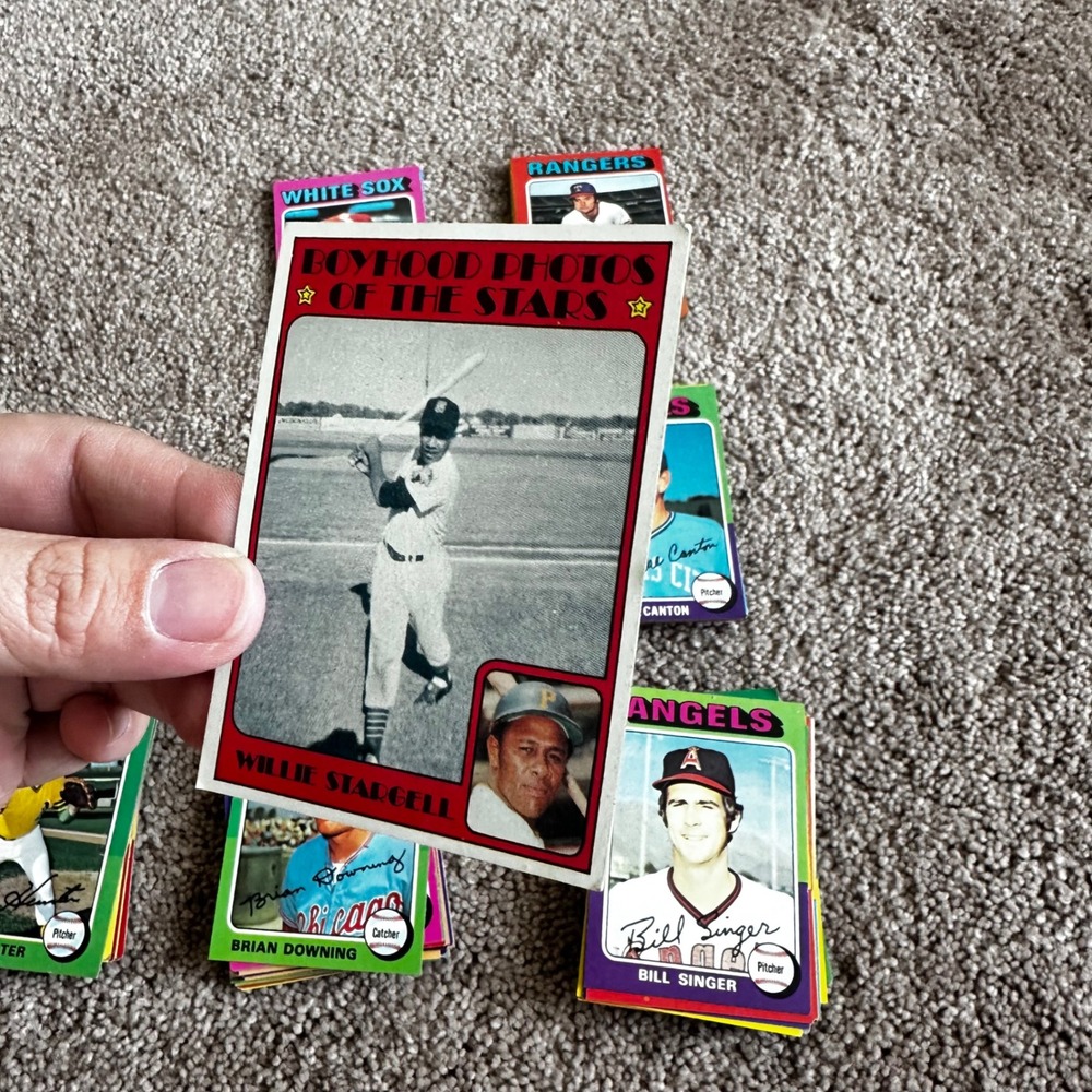 1975 Topps Baseball Card Lot Willie Stargell Catfish Hunter Brian Downing 105 ct - Picture 6 of 11